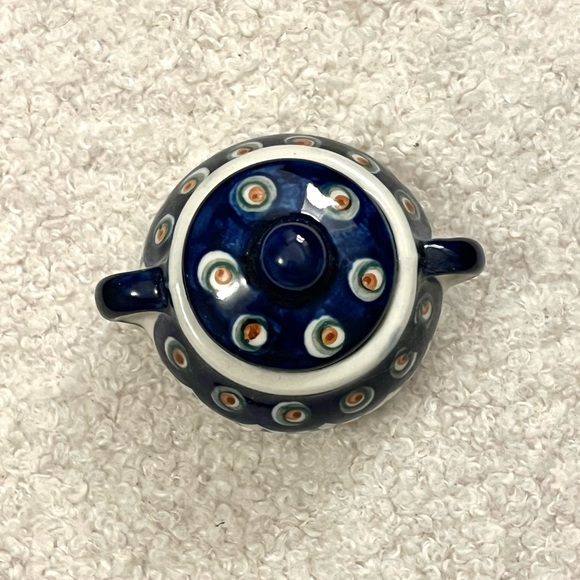 handmade painted abstract mini ceramic teacup home decor - Picture 3 of 9